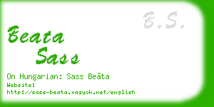beata sass business card