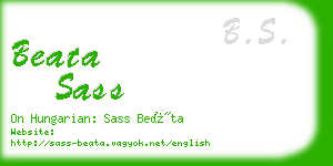 beata sass business card